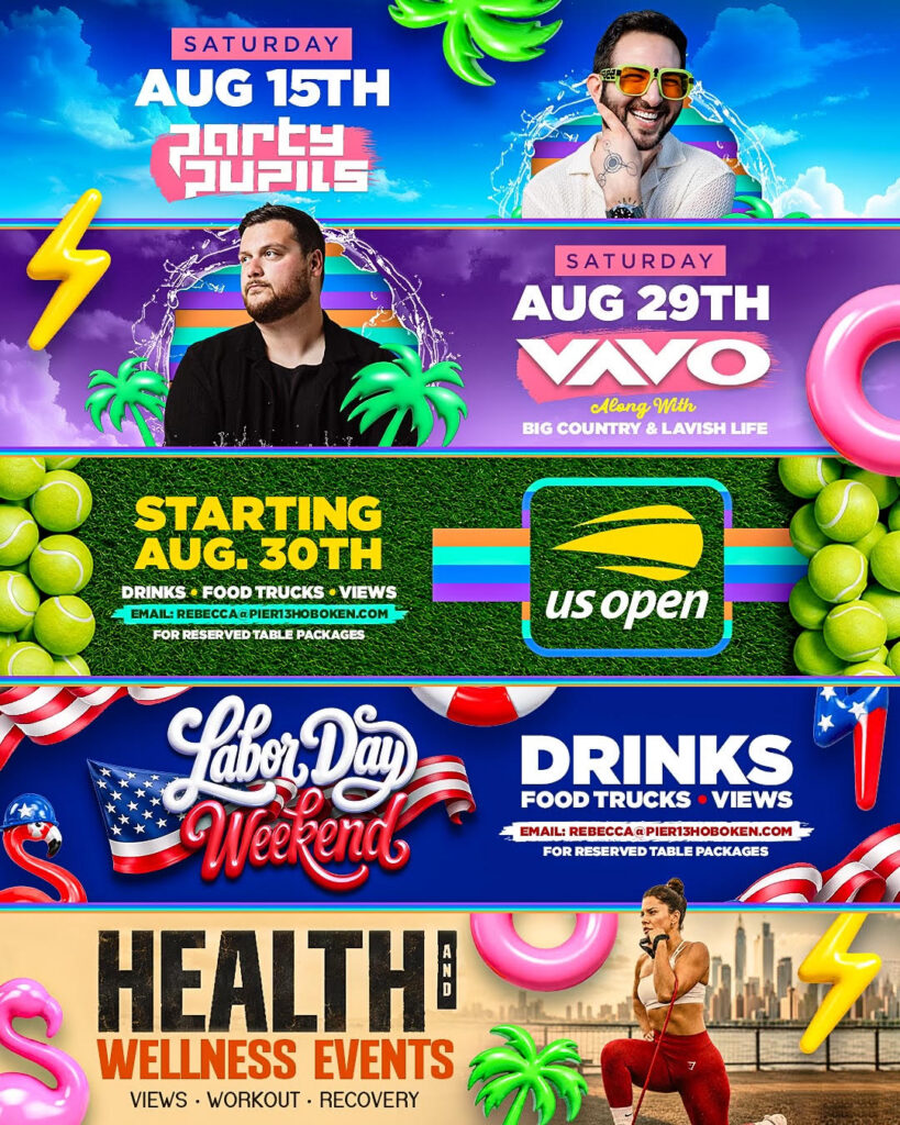 Pier 13 Hoboken - Upcoming Events - August/September 2026